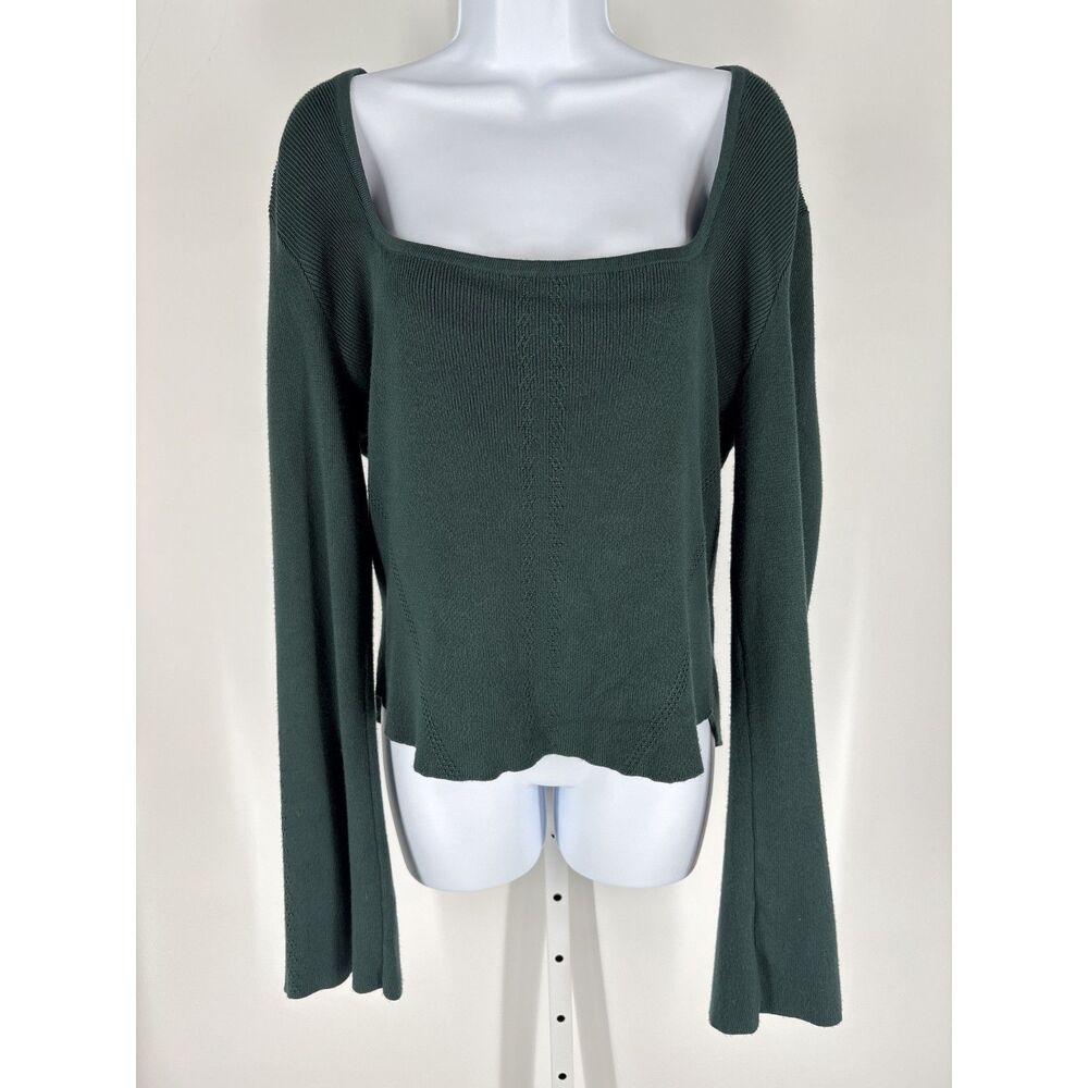 Maeve by Anthropologie square-neck ribbed knit pullover sweater